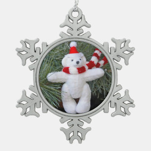 Ornement Flocon De Neige Ours blanc en peluche