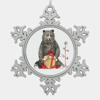 Ornement Flocon De Neige Ours de Noël