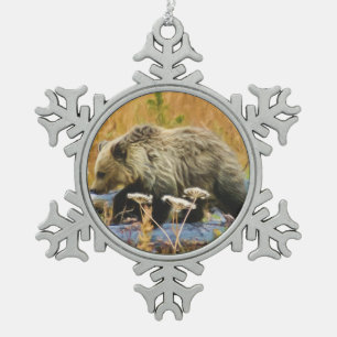 Ornement Flocon De Neige Ours gris CUB