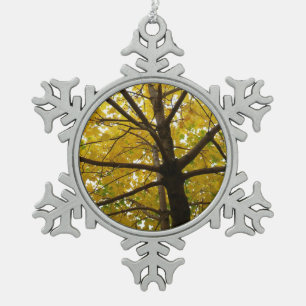 Ornement Flocon De Neige Paire d'érables jaunes Nature d'automne