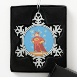 Ornement Flocon De Neige Papa Superhero en Fête des pères