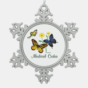 Ornement Flocon De Neige Papillons Médicale de codeur
