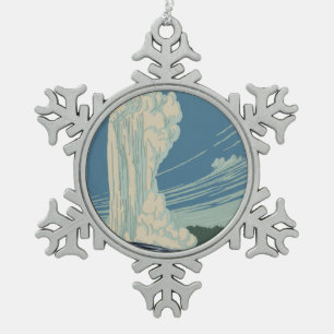 Ornement Flocon De Neige Parc national de Yellowstone Old Faithful