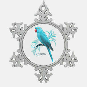 Ornement Flocon De Neige Parrot bleu indien Ringneck
