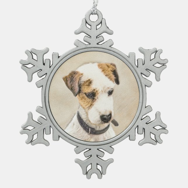 Ornement Flocon De Neige Parson Jack Russell Terrier Peinture - Chien Art (Devant)