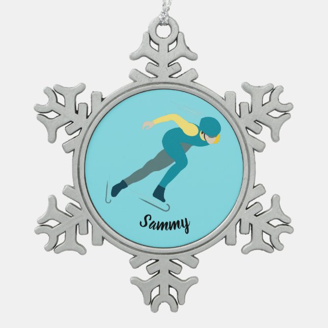 Ornement Flocon De Neige Patinage de vitesse (Devant)