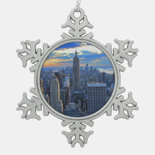 Ornement Flocon De Neige Paysage urbain de NYC en fin d'après-midi à l'appr