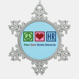 Ornement Flocon De Neige Peace Love Ressources humaines RH