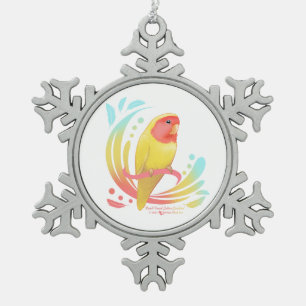 Ornement Flocon De Neige Pêche face Lutino Lovebird