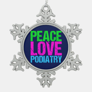 Ornement Flocon De Neige Pédicurie d'amour de paix