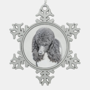 Ornement Flocon De Neige Peinture à pantalon noir ordinaire de caniche - a