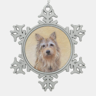 Ornement Flocon De Neige Peinture Berger Picard - Joli art original chien