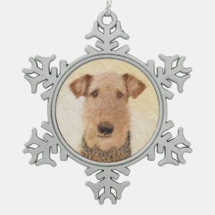 Ornement Flocon De Neige Peinture d'Airedale Terrier - Cute Art Original