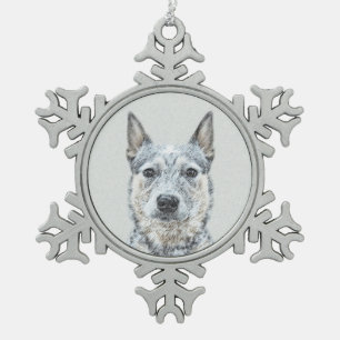 Ornement Flocon De Neige Peinture de chien de bétail australien - Art origi