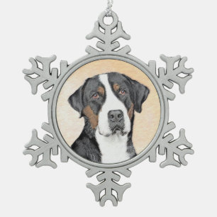 Ornement Flocon De Neige Peinture de Chien de Montagne - Art original
