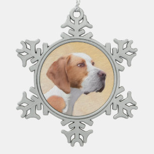 Ornement Flocon De Neige Peinture de pointeur - jolie art original de chien