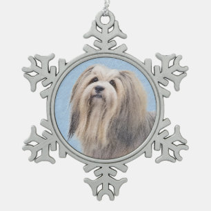 Ornement Flocon De Neige Peinture Havanaise (Argent) - Cute Original Chien