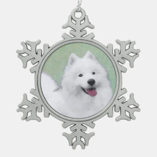 Ornement Flocon De Neige Peinture Samoyée - Cute Original Dog Art