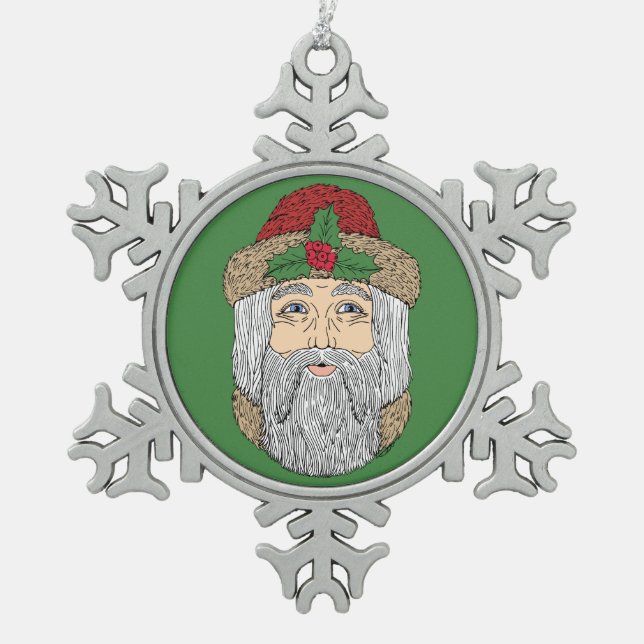 Ornement Flocon De Neige Père Noël (Devant)