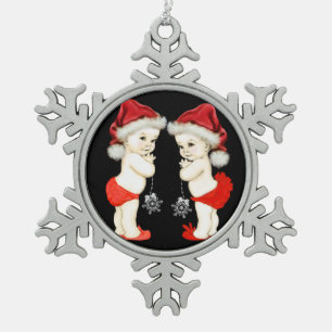 Ornement Flocon De Neige Père Noël Baby Twin Baby Christmas