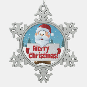 Ornement Flocon De Neige Père Noël Joyeux Noël Connexion Neige