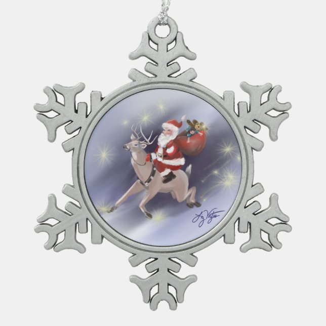 Ornement Flocon De Neige Père Noël livre l'ornement (Devant)