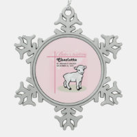 Personnalisable, Baptême, Rose, Fille, Agneau
