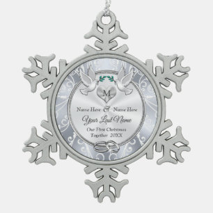 Ornement Flocon De Neige Personnalisé Notre Premier Noël Ensemble