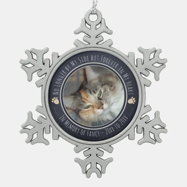 Ornement Flocon De Neige Pet Memorial Remebration One Photo (Devant)