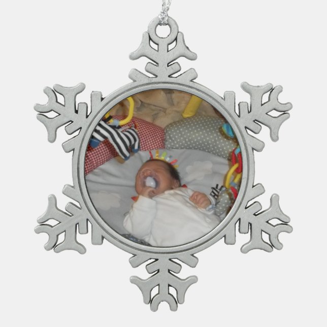 Ornement Flocon De Neige Peu d'ange de Père Noël (Devant)