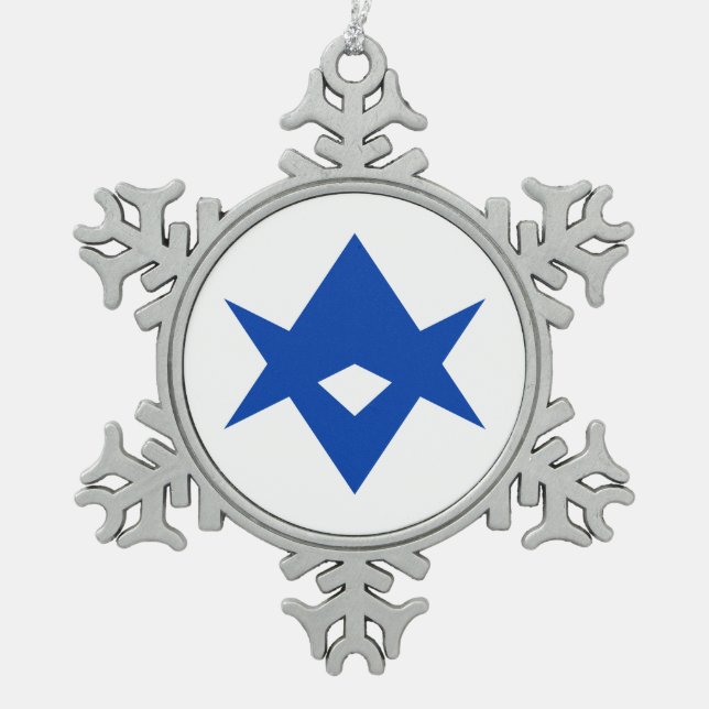 Ornement Flocon De Neige Pewter Snowflake Ornament with Toyotal Flag (Devant)