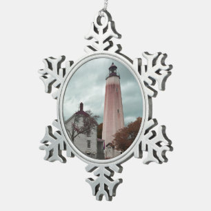 Ornement Flocon De Neige Phare de crochet de Sandy