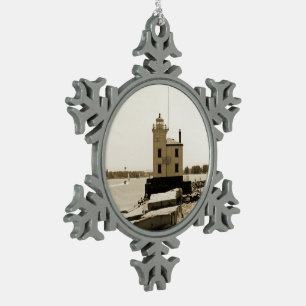 Ornement Flocon De Neige Phare du lac Érié