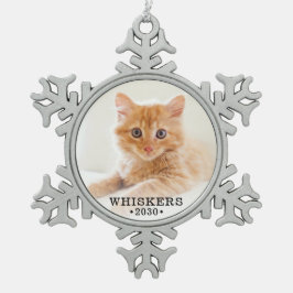 Ornement Flocon De Neige Photo de chat mignon