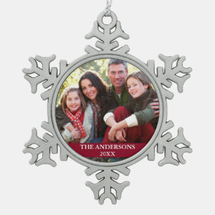Ornement Flocon De Neige Photo de famille Bourgogne