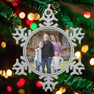 Ornement Flocon De Neige Photo Family Cadeau Cute