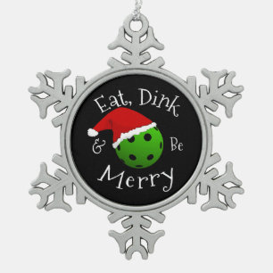 Ornement Flocon De Neige Pickleball de Noël
