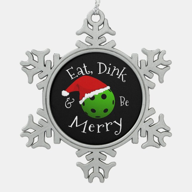 Ornement Flocon De Neige Pickleball de Noël (Devant)