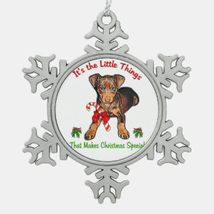 Ornement Flocon De Neige Pinscher miniature