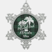 Plage Hollywood Floride Palm Green Plaid