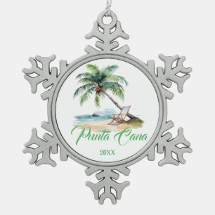 Ornement Flocon De Neige Plage personnalisée de Punta Cana