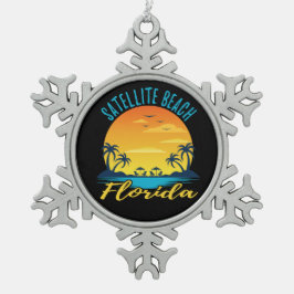 Ornement Flocon De Neige Plage Satellite Floride Palm Trees Beach