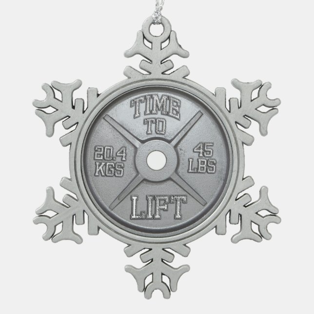 Ornement Flocon De Neige Plaque Barbell - Temps De Levage (Devant)