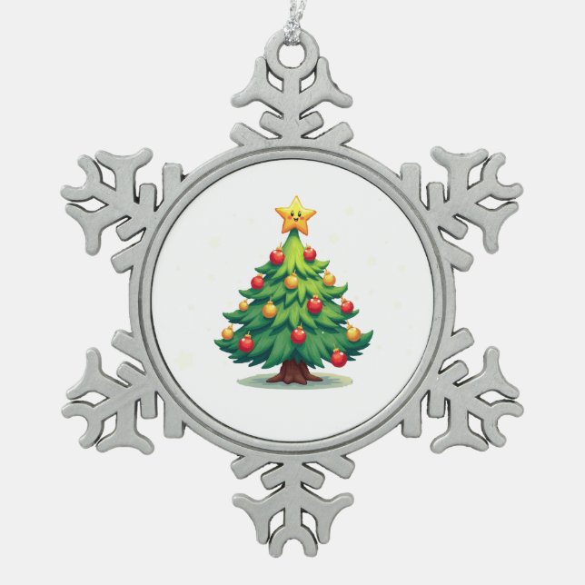 Ornement Flocon De Neige Plump Kawaii Christmas Tree Sparkling Ornaments (Devant)