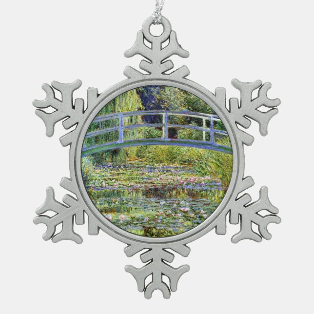 Ornement Flocon De Neige Pont japonais de Monet fin & Etang Lily (Devant)