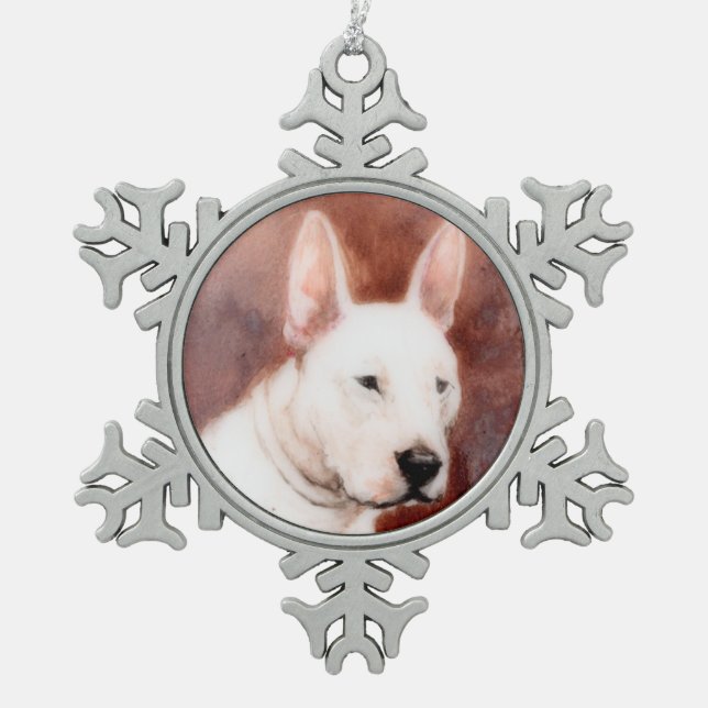 Ornement Flocon De Neige PORTRAITS DE CHIEN MINIATURE Bull Terrier (Devant)