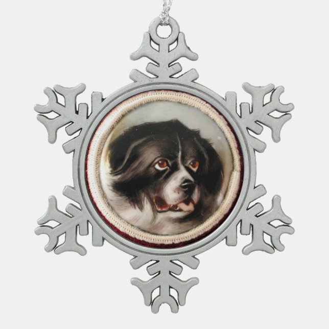 Ornement Flocon De Neige PORTRAITS DE CHIENS MINIATES Terre-Neuve (Devant)