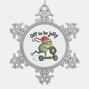Ornement Flocon De Neige Pour être joyeux Noël Xmas drôle scooter grenouill