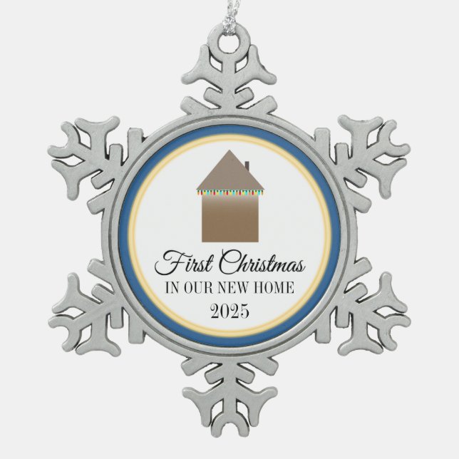 Ornement Flocon De Neige Premier Noël Dans Notre Nouvelle Maison (Devant)