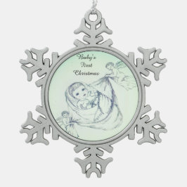 Ornement Flocon De Neige Premier Noël du bébé